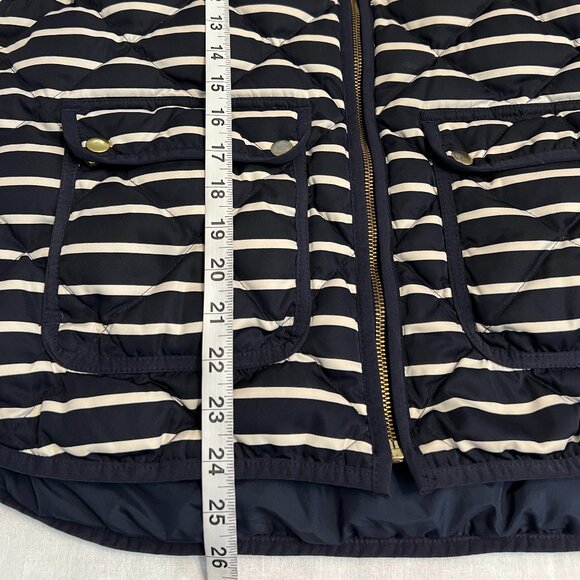 J. Crew Women's Vest Jacket Full Zip Dark Navy Stripes Size XL - Picture 6 of 7